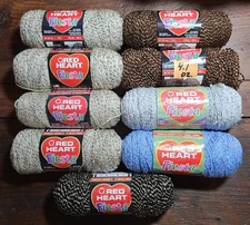 Red Heart FIESTA Yarn🧶5-COLORS TO PICK FROM🧶4.1 & 6 oz. Skeins🧶SOLD PER SKEIN
