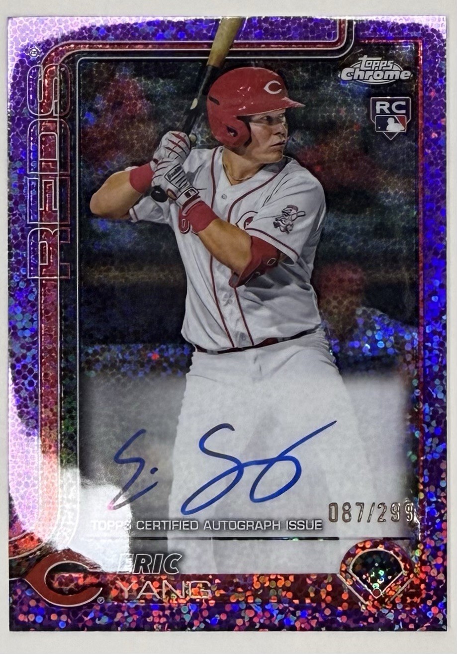 2025 Topps Chrome - Rookie Autographs Eric Yang #RA-YANG Purple Speckle...