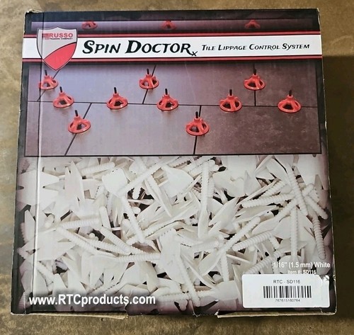 Spin Doctor Tile Leveling System Spacers 1/16" 1.5 mm White 250 pc Box