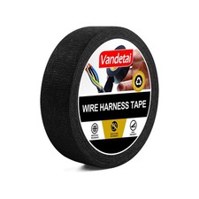 Wiring Harness Tape High Temp Self-Adhesive Fabric 1 1in x 50FT, 1-Black 