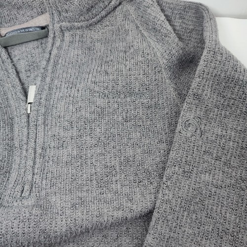 Craghoppers Quarter Zip Outdoor Pullover Jumper Sweater Mens Small Grey - Picture 7 of 12