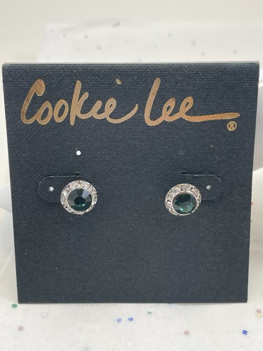 cookie lee earringsVintageCz Sapphire blue color. New Old Stock CD-2 - Picture 3 of 3