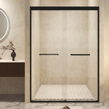 Sliding Glass Shower Door 48" x 72" 6mm Tempered Glass Dual Panel Bathroom Door