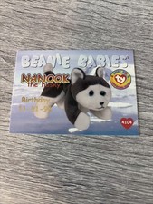 1998 TY Beanie Babies BBOC S1 Birthday Nanook The Husky Red FOIL Card Mint