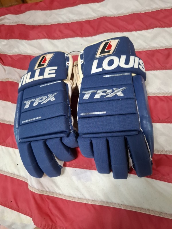 Vintage 80s 90s Louisville TPS GL Pro Ice Hockey gloves L-XL  Rare