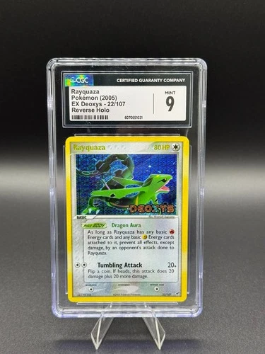💥Rayquaza Reverse Holo Stamped #22/107 2005 Pokemon EX Deoxys CGC 9 MINT