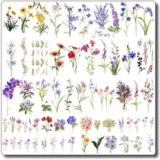 40 Sheets Watercolor Flower Temporary Tattoos for Women Tiny Wildflower Fake T