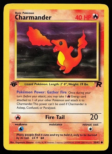 Charmander 50/82 Common 1st Edition Team Rocket Pokémon Card