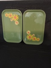 Vintage Lot 2 MCM Retro Flower Power Yellow D...