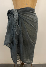 Unisex Crinkle Hijab Wrap Shawl Sarong Beach Cover Up Headwear Gray One Size