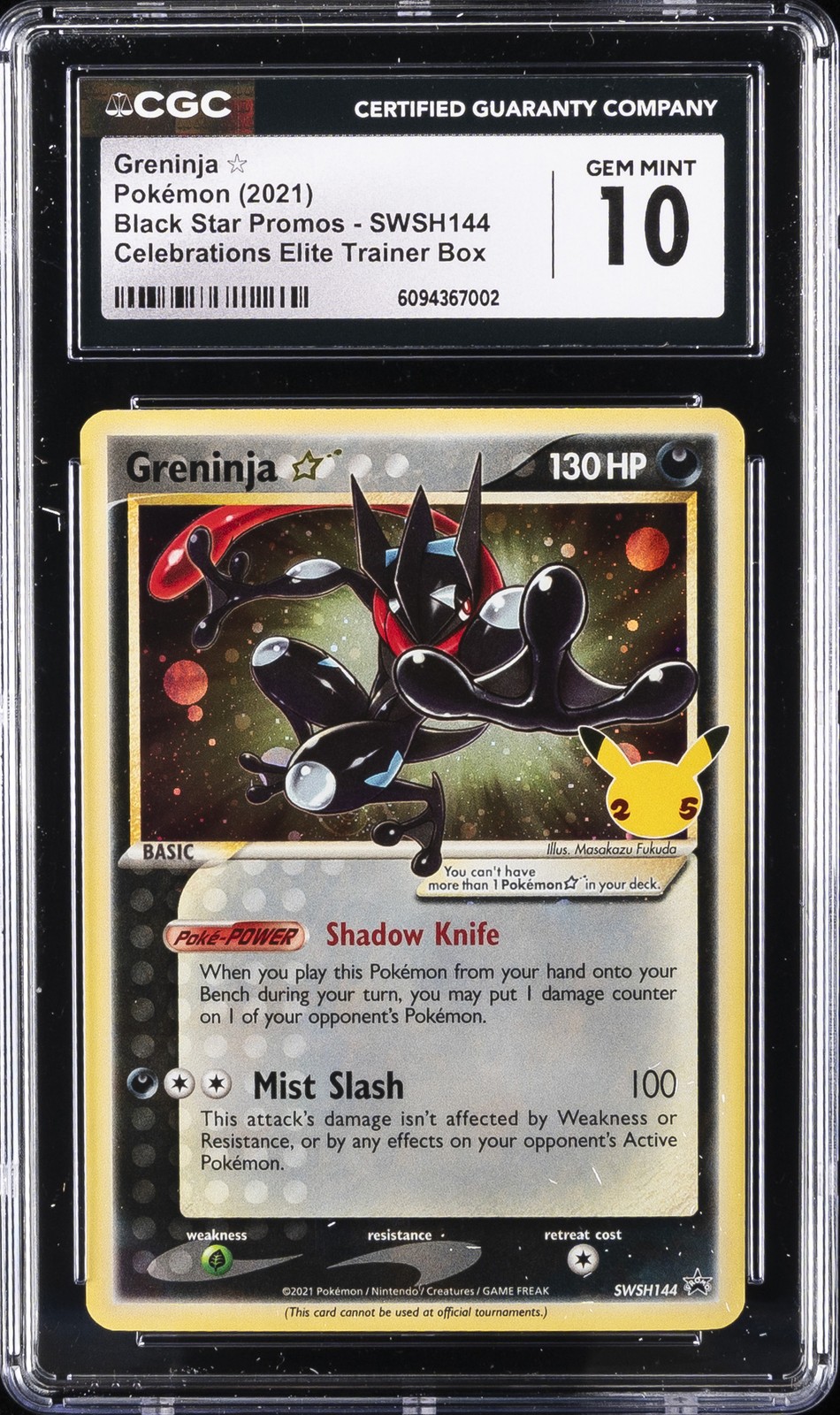2021 POKEMON BLACK STAR PROMOS #SWSH144 GRENINJA CGC 10 GEM MINT