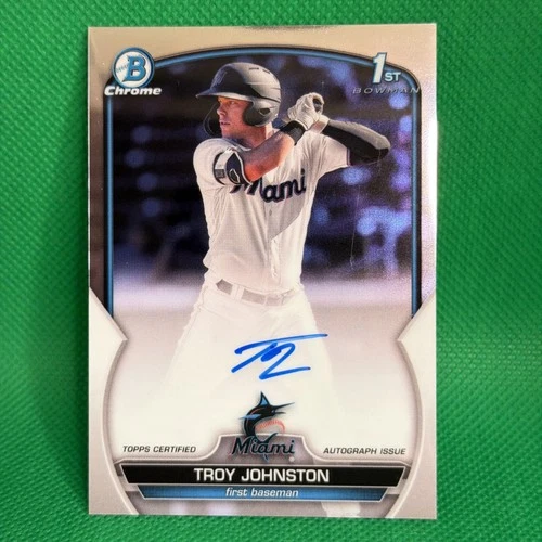 Bowman 2023 Chrome Troy Johnston #CPA-TJN Marlins Rookie Auto Chrome Prospect