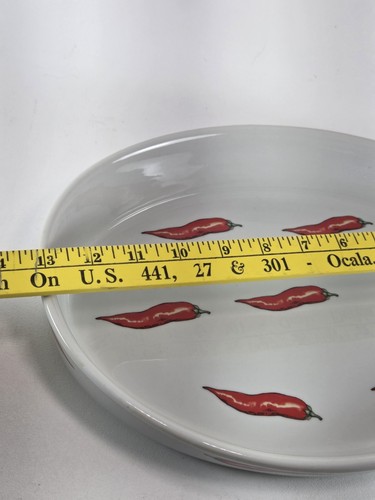 BIA Cordon Bleu Red Chili Peppers 13” Oval Ceramic Baker Dish  - Picture 3 of 8