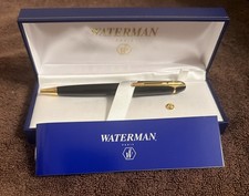 Waterman Ballpoint Pen Blue Gold Black Ink Case I Booklet Made France READ