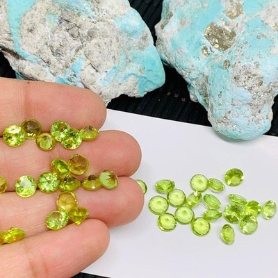 30 Pcs Certified Natural Calibrated Round 7 mm Peridot Color Lot Gemstone