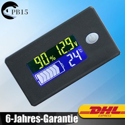 Universal Digital Voltmeter Battery Cap acity Display Temperature Meter LCD 12V