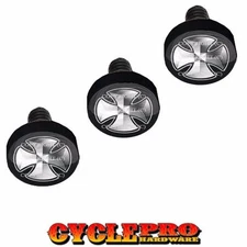 Black Billet Fairing Windshield Hardware Kit 96-13 Harley Touring - Silver Cross