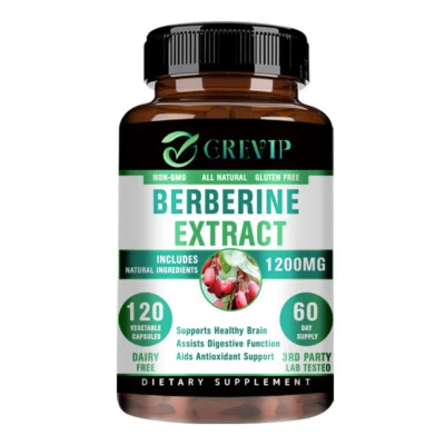 GREVIP 120pcs Berberine Extract 1200mg-Lower Cholesterol,Anti-inflammatory,Heart Health