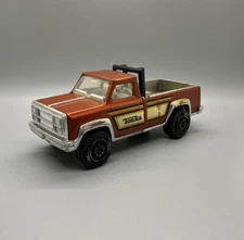 Tonka Pickup Toy Truck  Metallic Orange  Pressed Steel Bar 7.5” Vintage