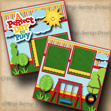 A PERFECT DAY TO PLAY 2 premade scrapbook pages for album layout digiscrap A0043