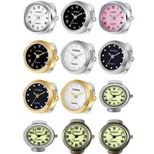 Ring Watch for Women Men Analog Quartz Adjustable Open Ring Band Finger Watch