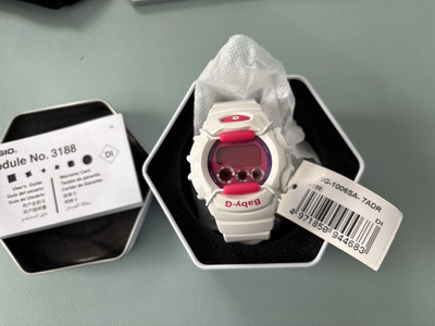 Casio Baby-G Women BG-1006SA-7ADR Rubber Quartz Digital Watch Pink/White