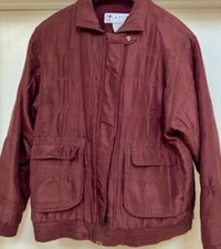 Vintage Lavon Petite Brown 100% Silk Jacket. 1990’s. Size Pl.