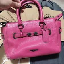 Coach F37635 Mini Blake Carryall Pebble Leather Crossbody Magenta