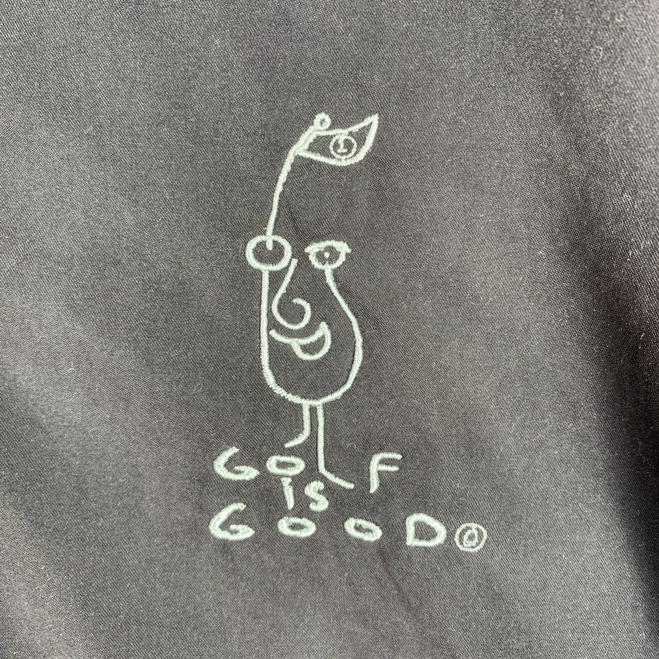 Pullover vintage Pebble Beach Golf 1/4 cremallera para hombre L Golf es bueno rompevientos negro Foto 3 de 4