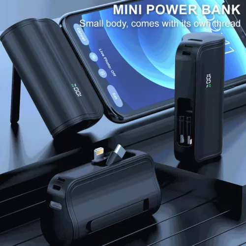 LED Mini Portable Charger 10000mAh Power Bank USB C Charging For iPhone NEW - Picture 3 of 13