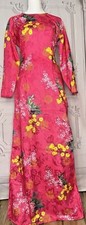 ao dai vietnamese long dress silk gam FINAL SALE