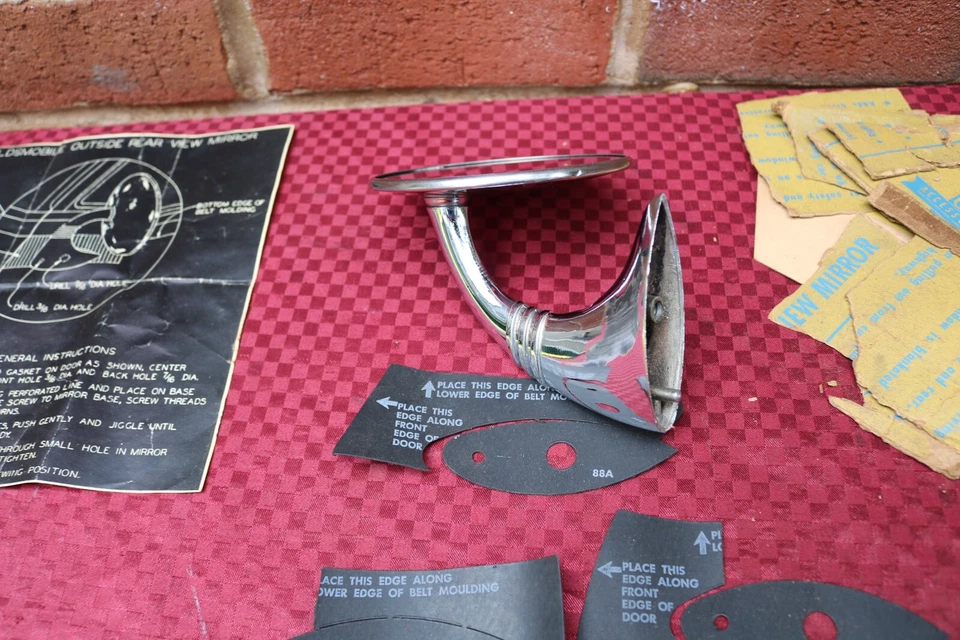 48 49 148 1949 OLDSMOBILE 88 98 NOS ESPEJO RETROVISOR LATERAL CROMADO GM 982729 Foto 3 de 4