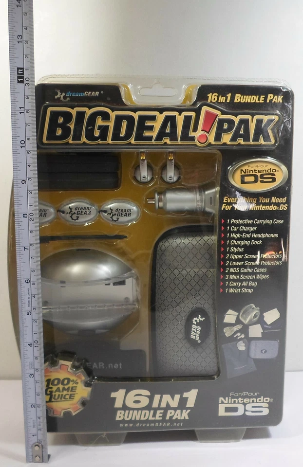 NINTENDO DS NDS DREAM GEAR 16 in 1 BIG DEAL BUNDLE PACK ACCESSORIES MISP SEALED - Image 2 of 4