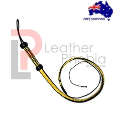 Genuine Cowhide Leather Rope Core Whip 4 Feet Long 12 Plait Heavy Duty Bull Whip