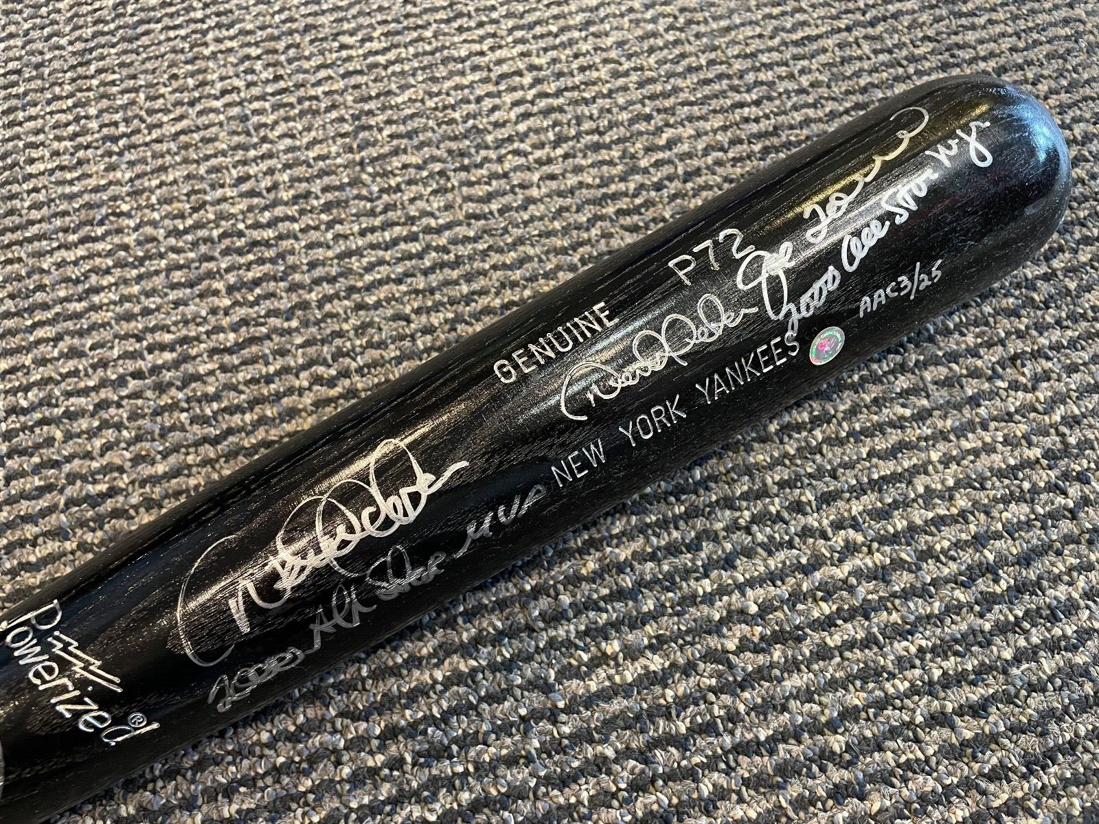 2000 DEREK JETER JOE TORRE NEW YORK YANKEES DUAL SIGNED BAT 3/25 JSA AUTHENTIC 