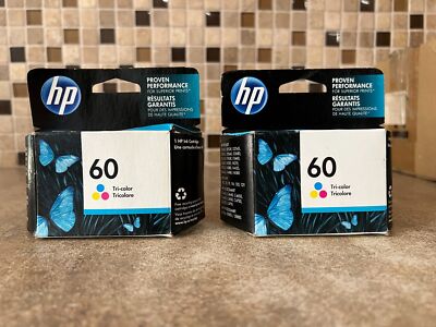 SET OF 2 GENUINE NEW HP 60 (CC640WN/CC643WN) BLACK COLOR INK CARTRIDGE A3-2(3)