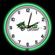 15" Arctic Cat Got Snow Snowmobile Sign Green Double Neon Clock