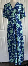 Shein size 12 Purple + Green Floral A-Line Midi Button Front Cottage Core