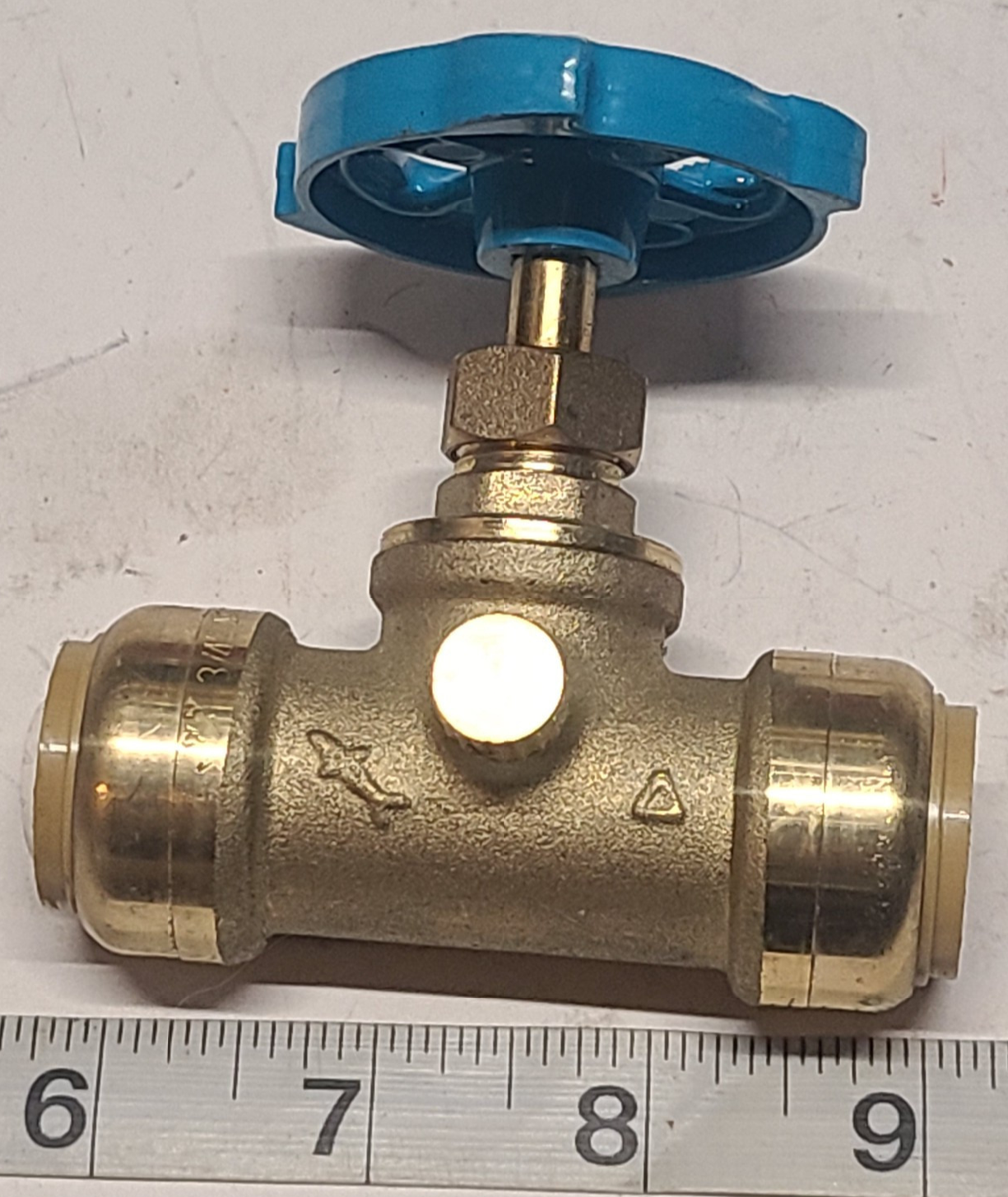 Sharkbite 24635LFZ 3/4” Stop Valve With Drain Vent Lead Free PEX
