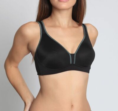 Sassa Damen Sport-BH BH Sports Bra Ringerrücken schwarz ohne Bügel B C D 75-90