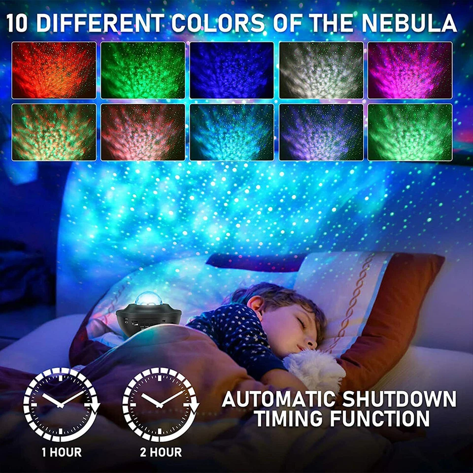 LED Sternenhimmel Lampe Projektor Galaxy Bluetooth Musik Starry Stern Nachtlicht - Bild 4 von 4