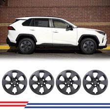 4 PCS For 2019-2025 Toyota Rav4 Black 17" Wheel Skins Hub Caps Rim Skin Covers