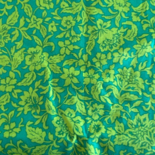 1.9 YD Green Blue Floral Fabric Sew Fun Quilting Cotton - Picture 3 of 6