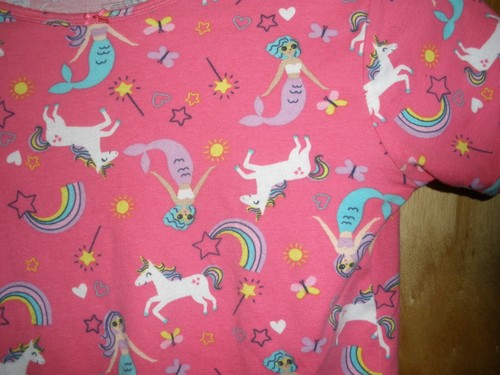 GIRLS CARTERS SISIZE 12 PINK UNICORN RAINBOWS PAJAMA SET - Picture 2 of 3