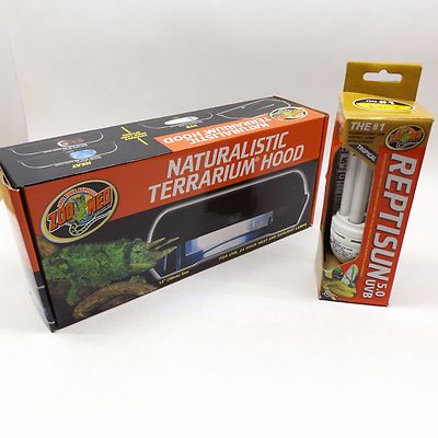 Zoo Med Lf-50 & Fs-C5 Naturalistic Terrarium Hood + Reptisun 5.0