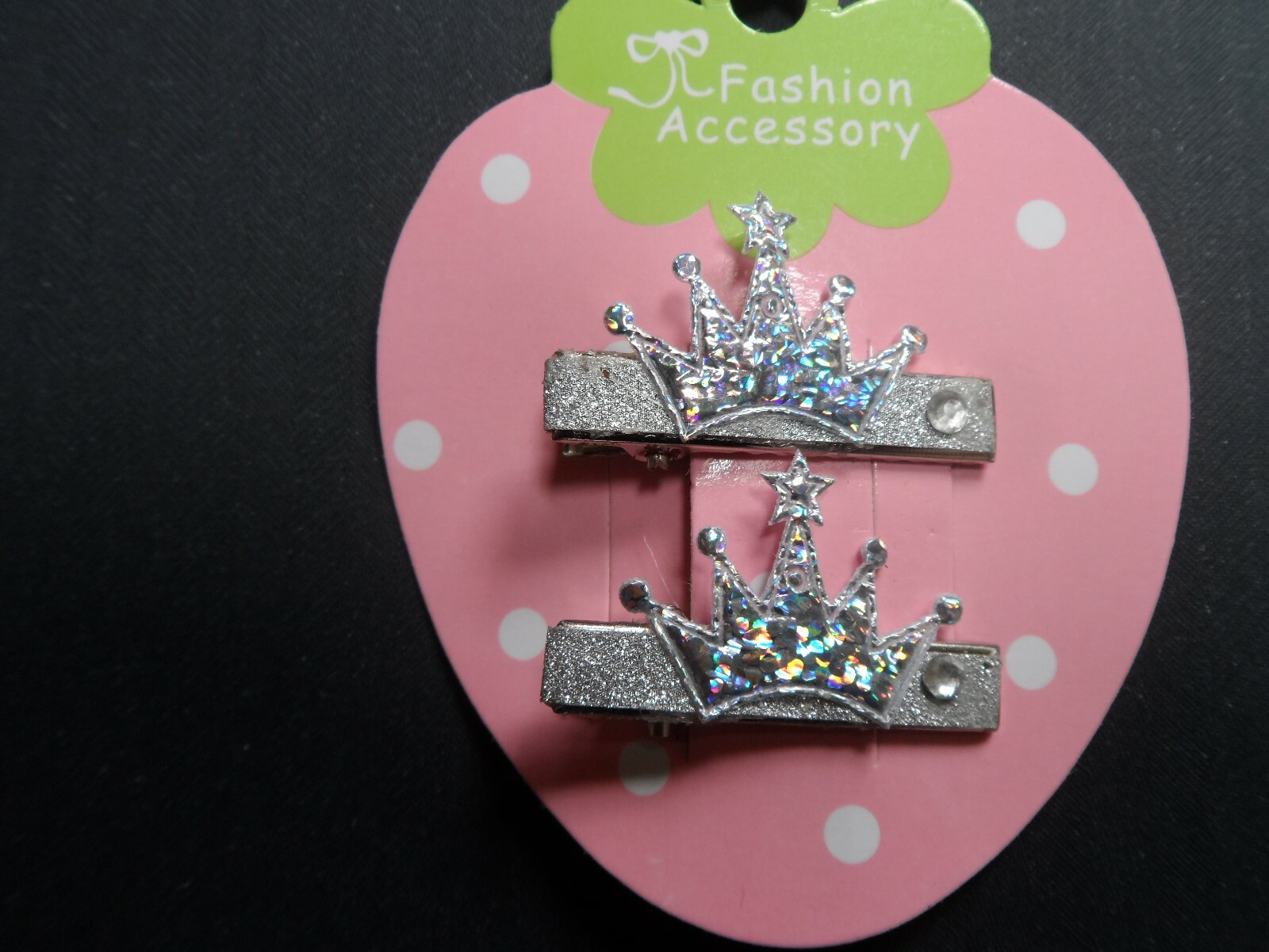 baby/girls silver sparkle princess small/mini hair clips,hair slides