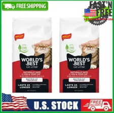 2 PACK World's Best Cat Litter Multiple Cat Unscented Cat Litter, 15-lb Each Bag