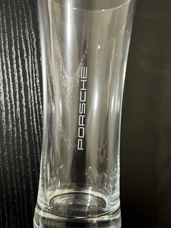 RARO Genuino Porsche Cerveza Vasos Flautas Tazas Alemán Schott Zwiesel NUEVO Foto 2 de 3