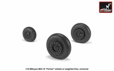 Wheels w/weighted tires for Mikoyan MiG-19 Farmer scale 1/32 Armory AW32012