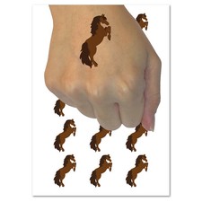 Horse Rearing on Hind Legs Solid Temporary Tattoo Water Resistant Body Art Set